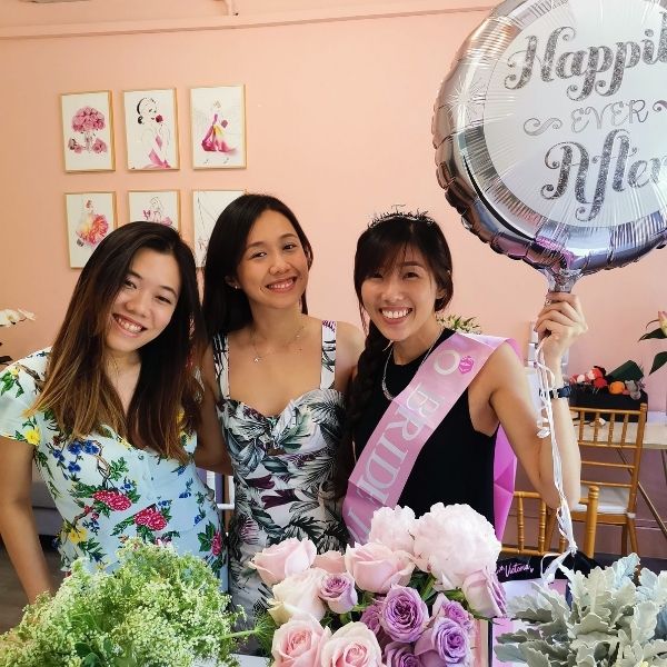 Hen's party private floral workshop Fleuriste Singapore
