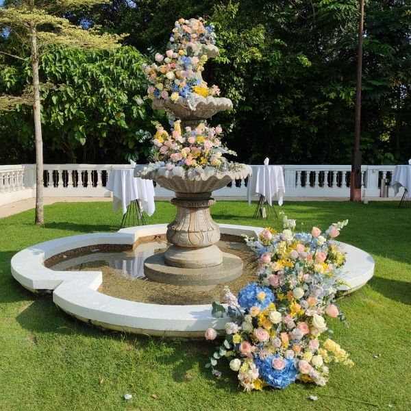 Large floral installation created at Fleuriste event management WSQ course Singapore
